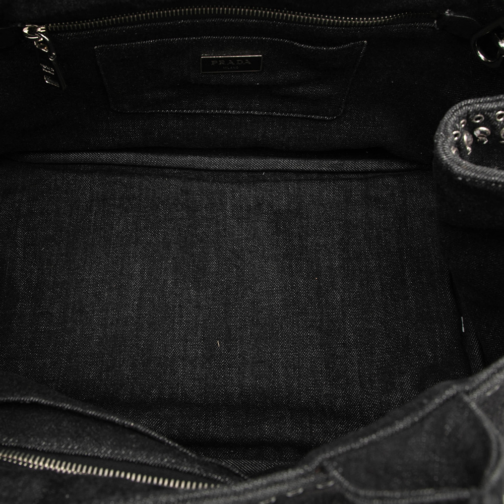 Pre-Loved Prada Denim Canapa Bijoux Satchel - Picture 4 of 7